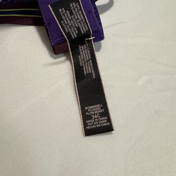 Victoria's Secret Purple Lace Push-Up Bra with Striped Band - Picture 8 of 11